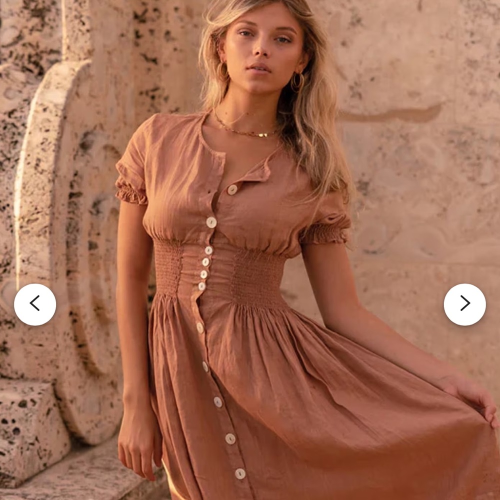 Pink LINEN dress NWOT